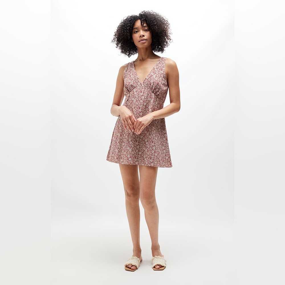 Rhythm Women’s Carmella Floral Print V-Neck Sleeveless Mini Dress A-Line Retro - Picture 4 of 14